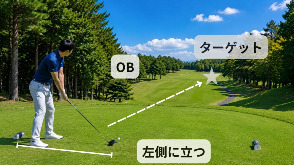 ティーショットの狙い方の画像